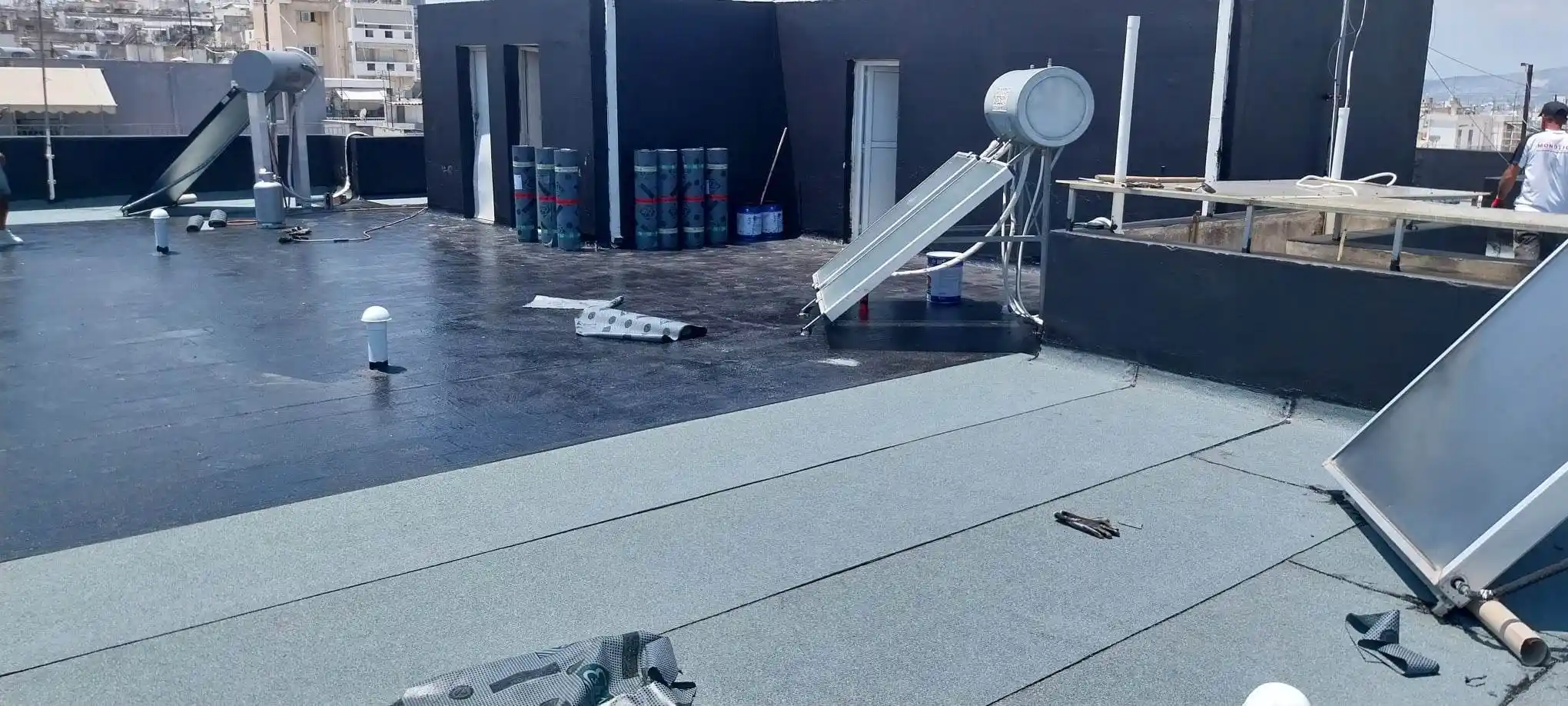 μόνωση ταράτσας με ασφαλτόπανο από 15€